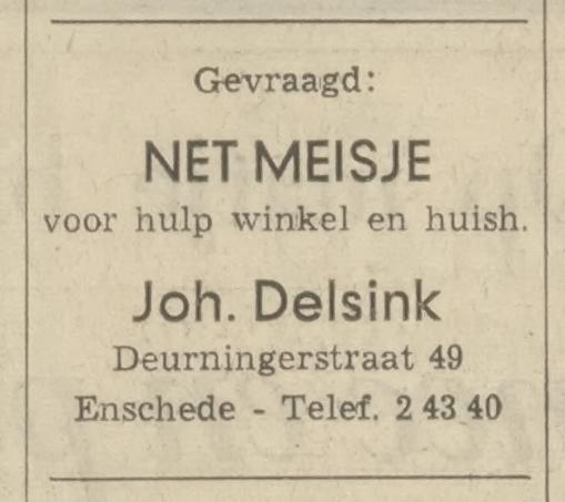 Deurningerstraat 49 Joh. Delsink advertentie Tubantia 27-10-1967.jpg