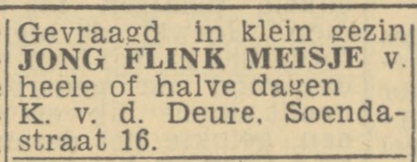 Soendastraat 16 K. v.d. Deure advertentie Twentsch nieuwsblad 8-6-1944.jpg