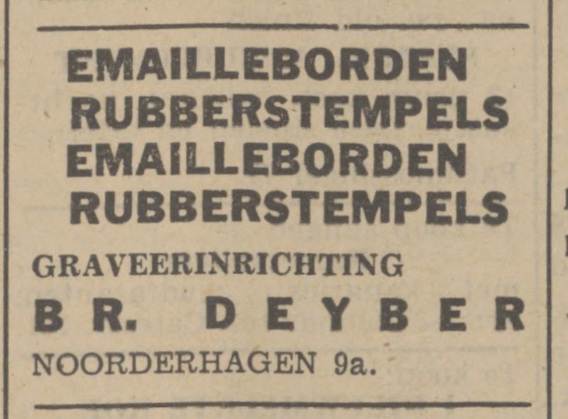 Noorderhagen 9a Graveerinrrichting Br. Deyber advertentiew Tubantia 18-2-1942.jpg