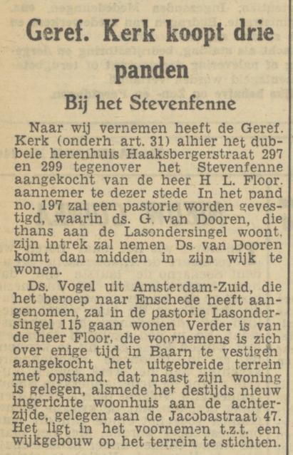 Lasondersingel 115 G. van Dooren krantenbericht Tubantia 23-6-1950.jpg