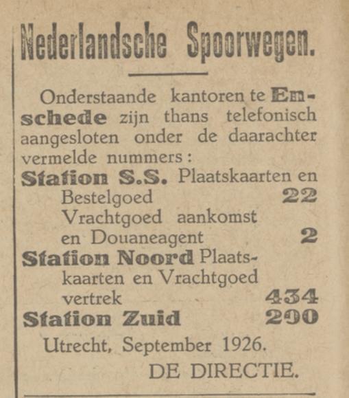 Station S.S. Douaneagent advertentie Tubantia 5-10-1926.jpg
