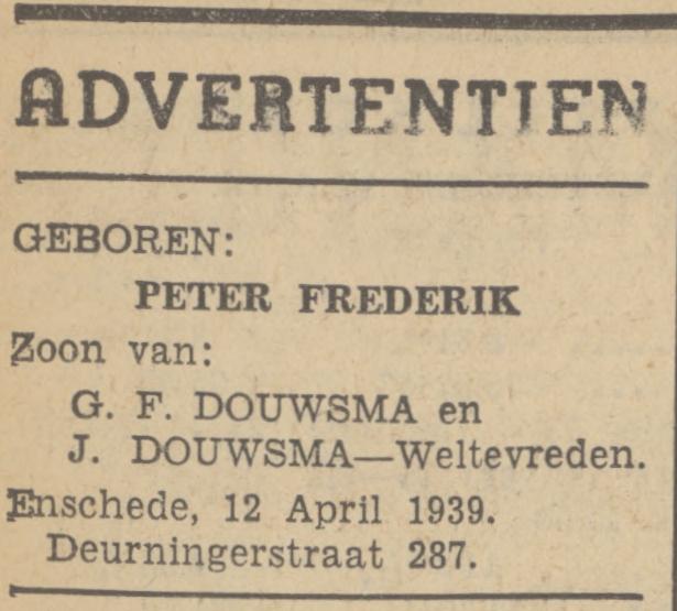 Deurningerstraat 287 G.F. Douwsma  advertentie Tubantia 13-4-1939.jpg