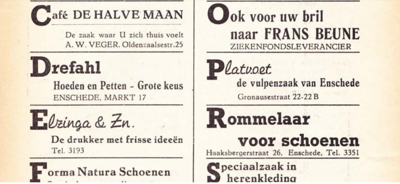 Markt 17 Drefahl hoeden en petten Advertentie Twenterland nr. 9 nov. 1956.jpg
