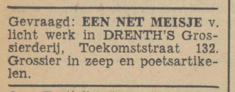 Toekomststraat 132 Grossierderij Drenth advertentie Tubantia 26-8-1939.jpg