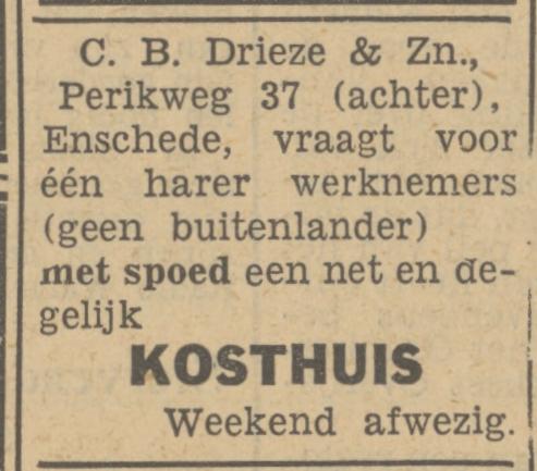 Perikweg 37 achter C.B. Drieze & Zn. advertentie Tubantia 7-7-1949.jpg