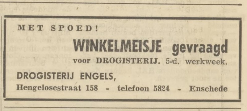 Hengelosestraat 158 Drogisterij Engels advertentie Algemeen Dagblad 31-3-1965.jpg