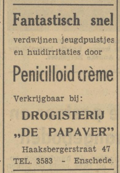 Haaksbergerstraat 47 Drogisterij De Papaver advertentie Tubantia 17-8-1951.jpg