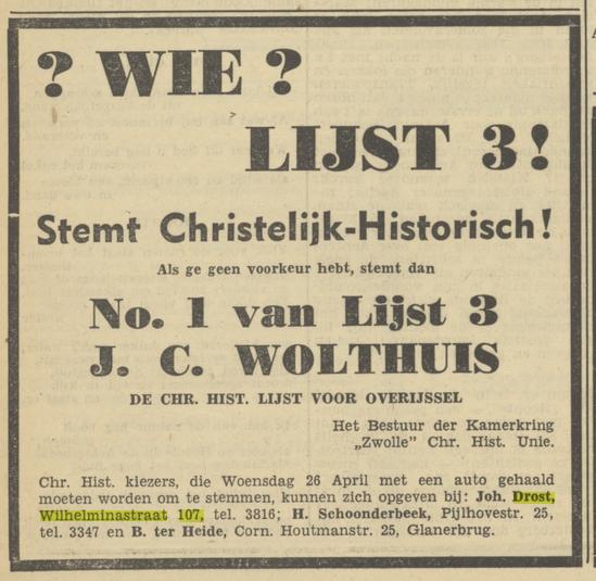 Wilhelminastraat 107 J. Drost  advertentie Tubantia 22-4-1950.jpg