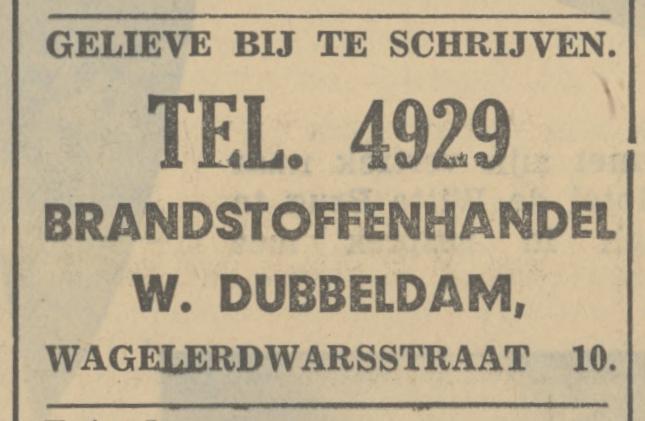 Wagelerdwarsstraat 10 Brandstoffenhandel W. Dubbeldam advertentie Tubantia 25-9-1935.jpg