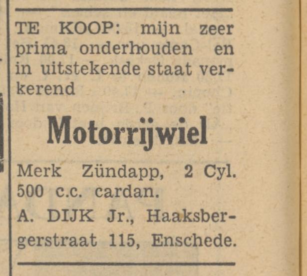 Haaksbergerstraat 115 A. Dijk Jr. advertentie Tubantia 8-9-1949.jpg