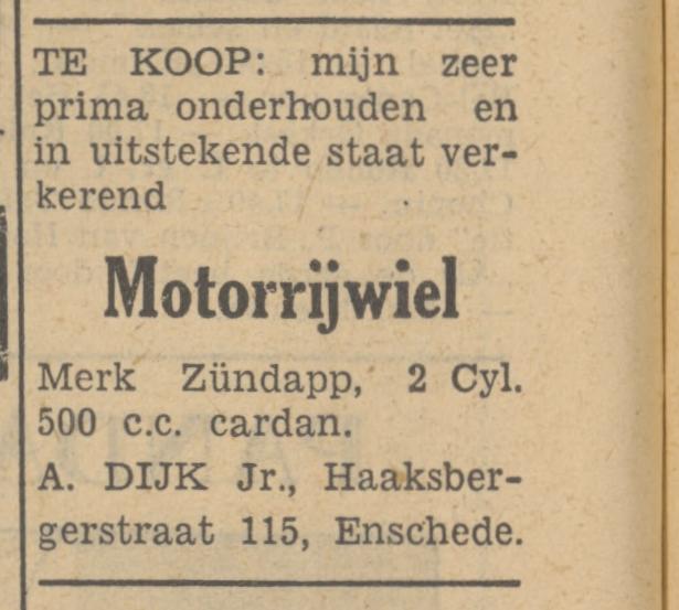 Haaksbergerstraat 115 A. Dijk Jr. advertentie Tubantia 8-9-1949.jpg
