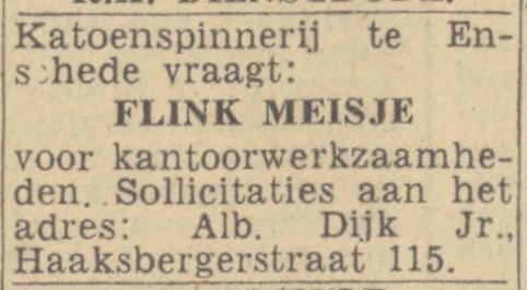 Haaksbergerstraat 115 A. Dijk Jr. advertentie Twentsch nieuwsblad 23-3-1944.jpg