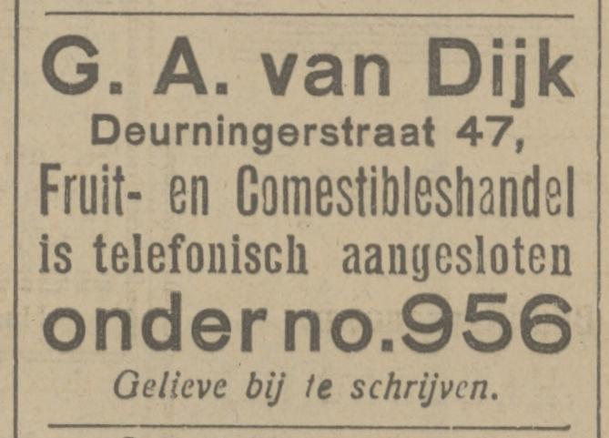 Deurningerstraat 47 G.A, van Dijk Fruit- en Comestibleshandel advertentie Tubantia 22-4-1924.jpg