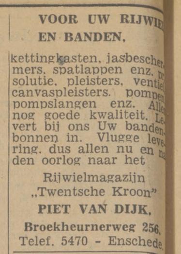 Broekheurnerweg 256 Piet van Dijk advertentie Twentsch nieuwsblad 4-12-1942.jpg