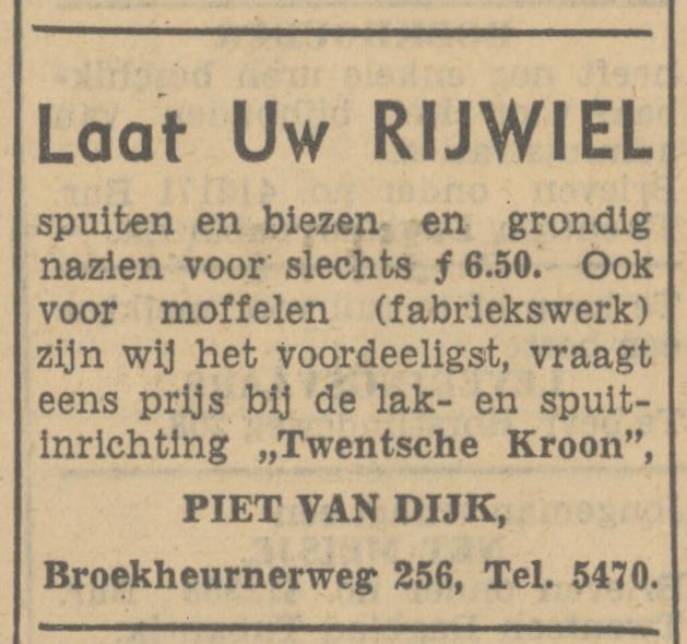 Broekheurnerweg 256 Piet van Dijk advertentie Twentsch nieuwsblad 19-7-1941.jpg