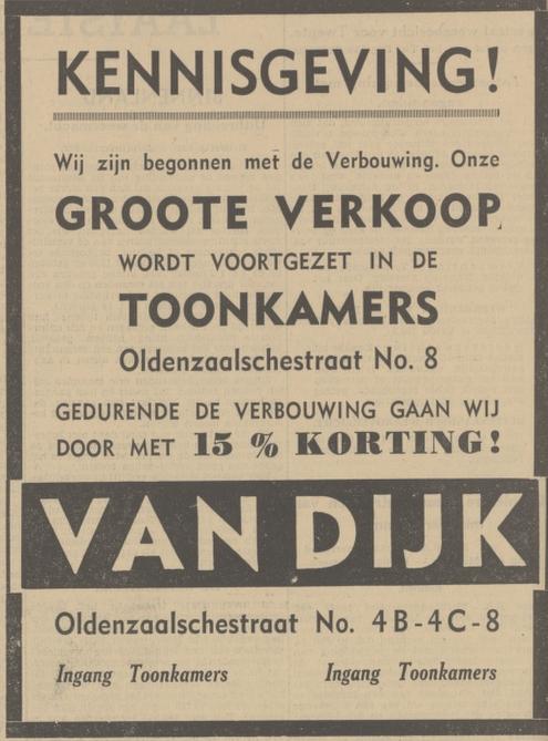 Oldenzaalsestraat 4B-4C-8 Van Dijk Woninginrichting advertentie Tubantia 12-10-1937.jpg