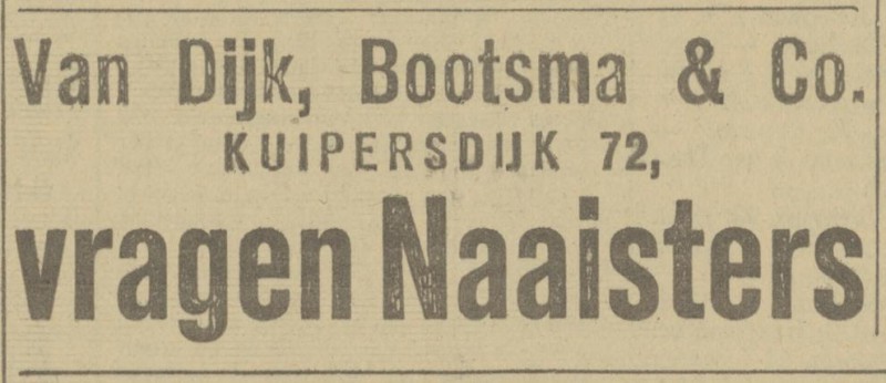 Kuipersdijk 72 Van Dijk Bootsma & Co. advertentie Tubantia 7-4-1921.jpg
