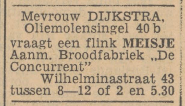 Oliemolensingel 40b Mevr. Dijkstra advertentie Tubantia 23-9-1947.jpg