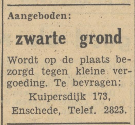 Kuipersdijk 173 tel. 2823 advertentie Tubantia 9-4-1949.jpg