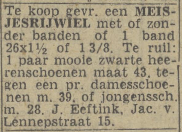 Jacob van Lennepstraat 15 J. Leeftink advertentie Twentsch nieuwsblad 1-7-1943.jpg
