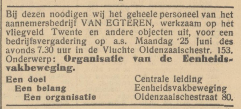 Oldenzaalsestraat 80 Eenheidsvakbeweging advertentie Het Parool 29-6-1945.jpg
