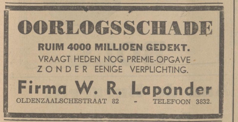 Oldenzaalsestraat 82 Fa. W.R. Laponder tel. 3832 advertentie Tubantia 23-1-1942.jpg