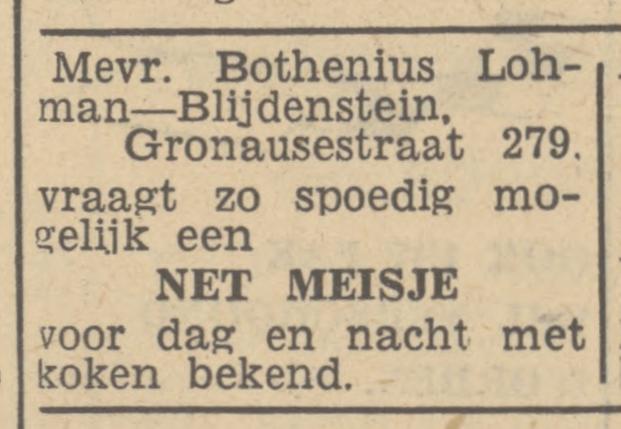 Gronausestraat 279 Mevr. Bothenius Lohman advertentie Tubantia 26-11-1948.jpg
