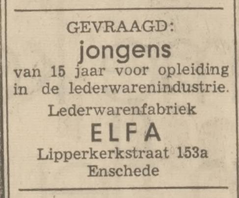 Lipperkerkstraat 153a Lederfabriek Elfa advertentie Tubantia 17-6-1968.jpg