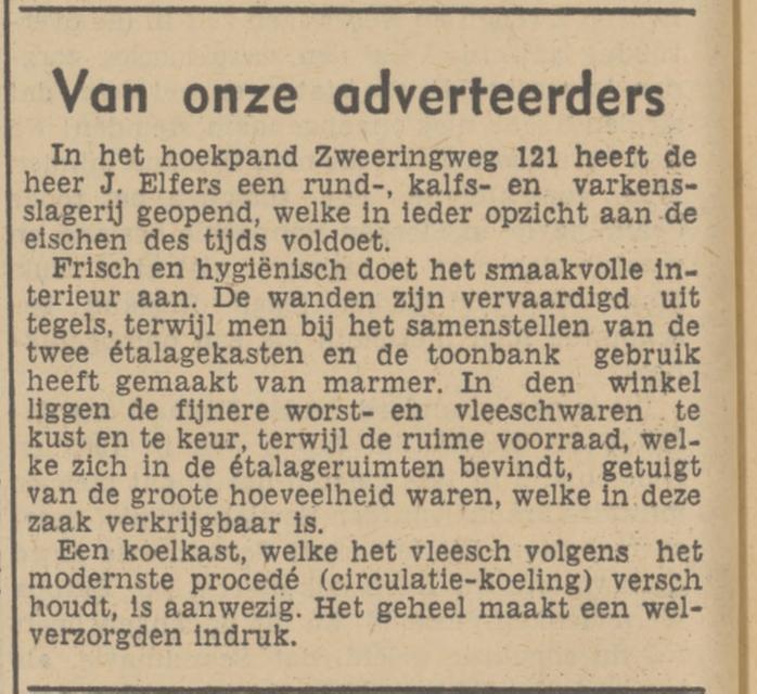 Zweringweg 121 Slagerij Elfers krantenbericht Tubantia 16-1-1940.jpg