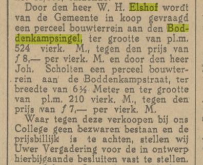 Boddenkampsingel W.H. Elashof krantenbericht Tubantia 11-7-1923.jpg