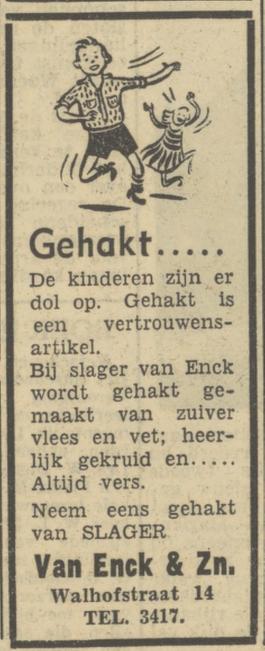 Walhofstraat 14 Slager Van Enck & Zoon advertentie Tubantia 22-6-1950.jpg