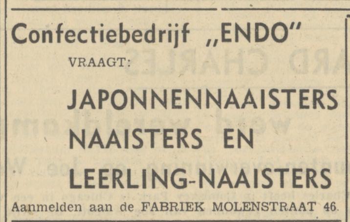 Molenstraat 46 Confectiebedrijf ENDO advertentie Tubantia 23-6-1949.jpg