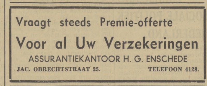 Jacob Obrechtstraat 25 H.G. Enschedé advertentie Tubantia 12-2-1941.jpg