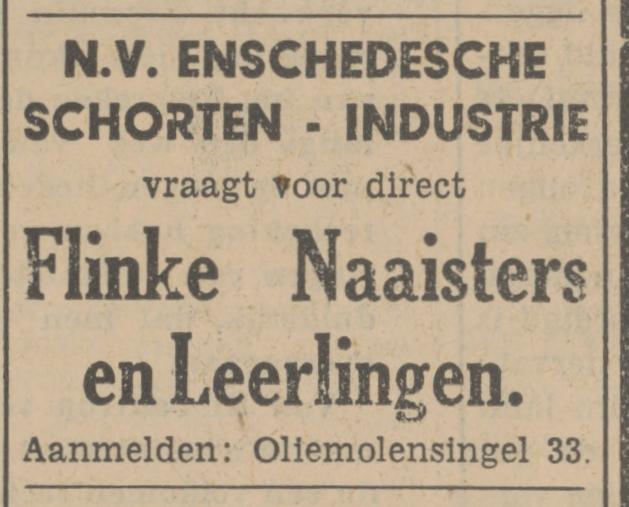 Oliemolensingel 33 Enschedesche Schorten-Industrie advertentie Tubantia 19-3-1936.jpg