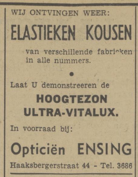 Haaksbergerstraat 44 Ensing Opticien advertentie Tubantia 24-1-1941.jpg
