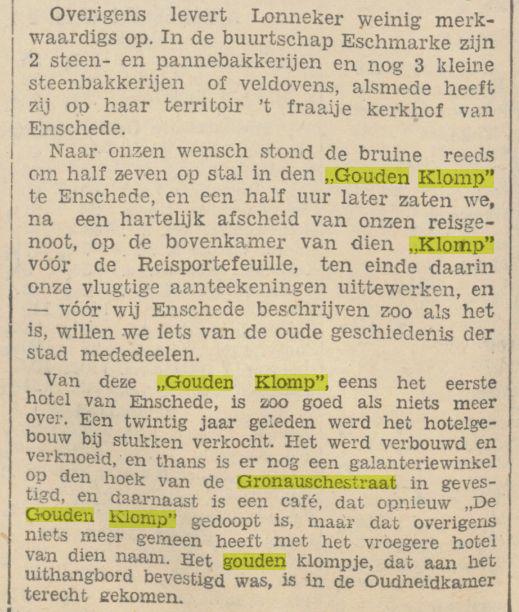 Gronausestraat Hotel Gouden Klomp krantenbericht Provinciale Overijsselsche en Zwolsche Courant 22-2-1932.jpg