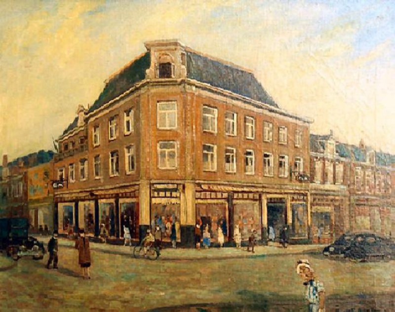 Haverstraat hoek Langestraat C en A schilderij Evert Rabbers.jpg