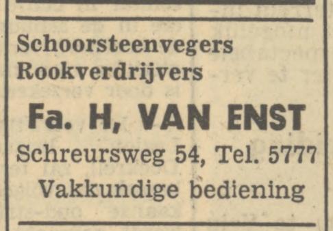Schreursweg 54 H. Van Enst schoorsteenveger advertentie Tubantia 10-10-1949.jpg