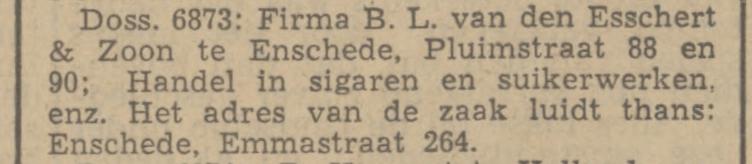 Emmastraat 264 B.L. van den Esschert krantenbericht Tubantia 15-12-1941.jpg
