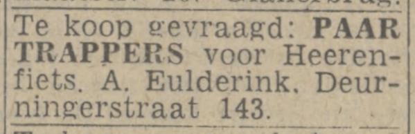 Deurningerstraat 143 A. Eulderink advertentie Twentsch nieuwsblad 26-4-1944.jpg