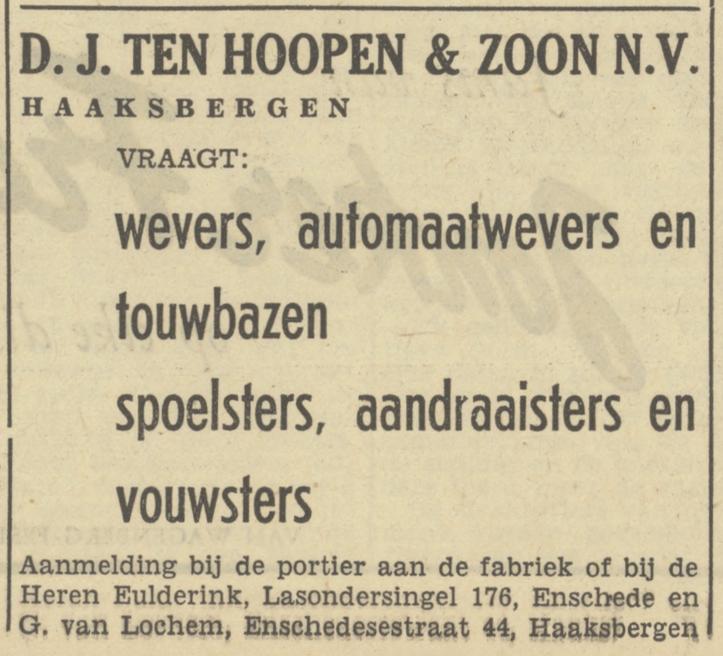 Lasondersingel 176 Eulderink advertentie Tubantia 6-5-1950.jpg