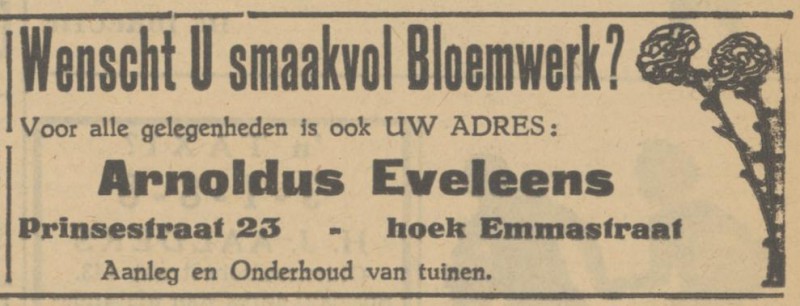 Prinsestraat 23 A. Eveleens advertentie Tubantia 16-6-1933.jpg