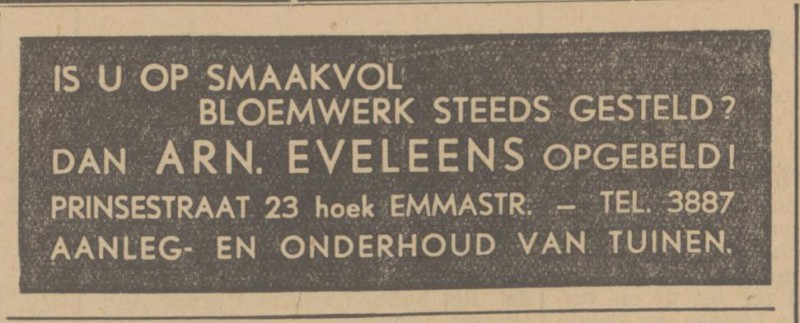 Prinsestraat 23 A. Eveleens advertentie Tubantia 30-1-1935.jpg