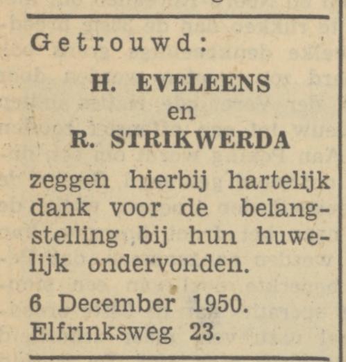 Elfrinksweg 23 H. Eveleens advertentie Tubantia 6-12-1950.jpg
