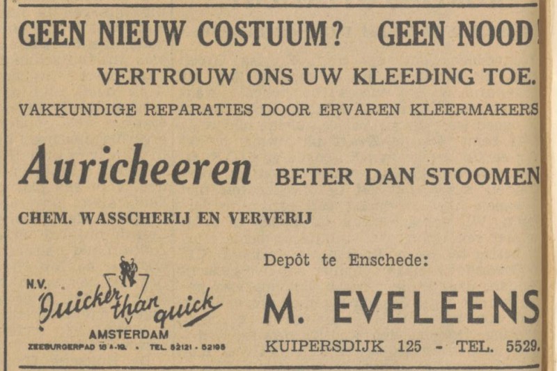 Kuipersdijk 125 M. Eveleens advertentie Tubantia 9-11-1940.jpg