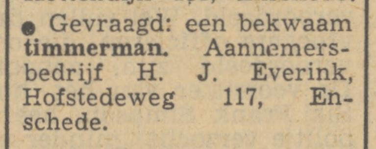 Hofstedeweg 117 H.J. Everink Aannemersbedrijf advertentie Tubantia 27-8-1949.jpg