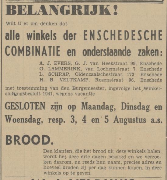 G.J. van Heekstraat 99 A.J. Evers advertentie Tubantia 29-7-1942.jpg