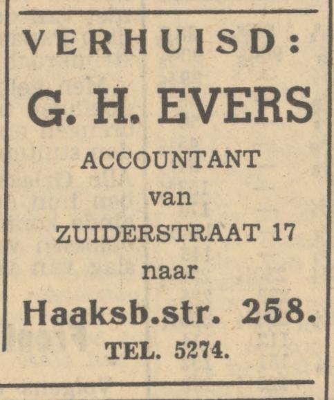 Zuiderstraat 17 G.H. Evers Accountant advertentie Tubantia 5-6-1951.jpg