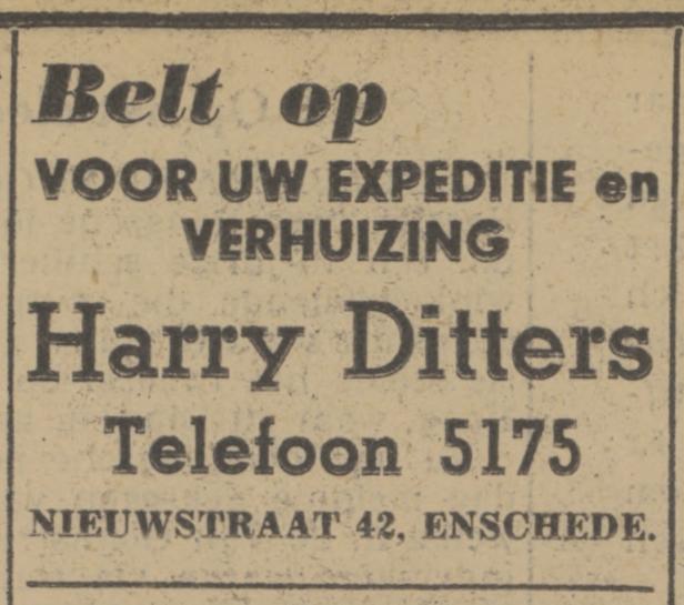 Nieuwstraat 42 Harry Ditters advertentie Tubantia 30-10-1940.jpg