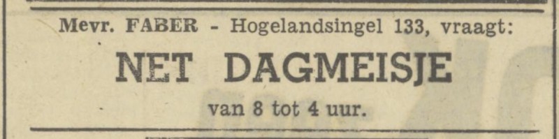 Hogelandsingel 133 Mevr. Faber advertentie Tubantia 11-3-1950.jpg